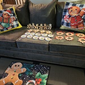 Festive Gingerbread Holiday Cushion Covers